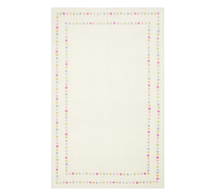 Rainbow Pearl Dot Border Rug