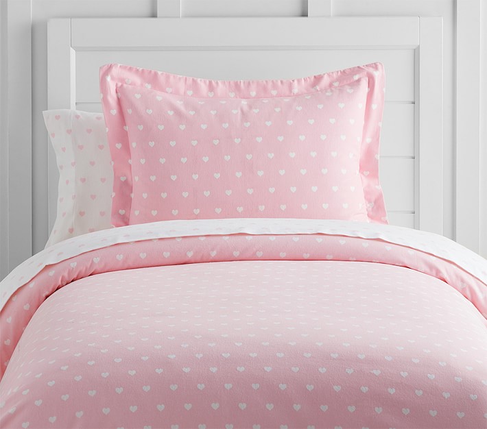 Heart Flannel Duvet Cover &amp; Shams