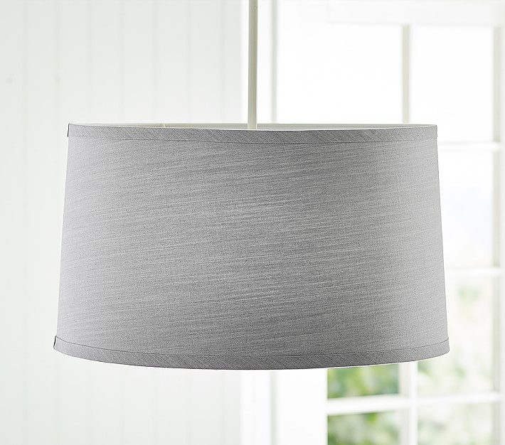 Gray Chambray Flush Mount Light