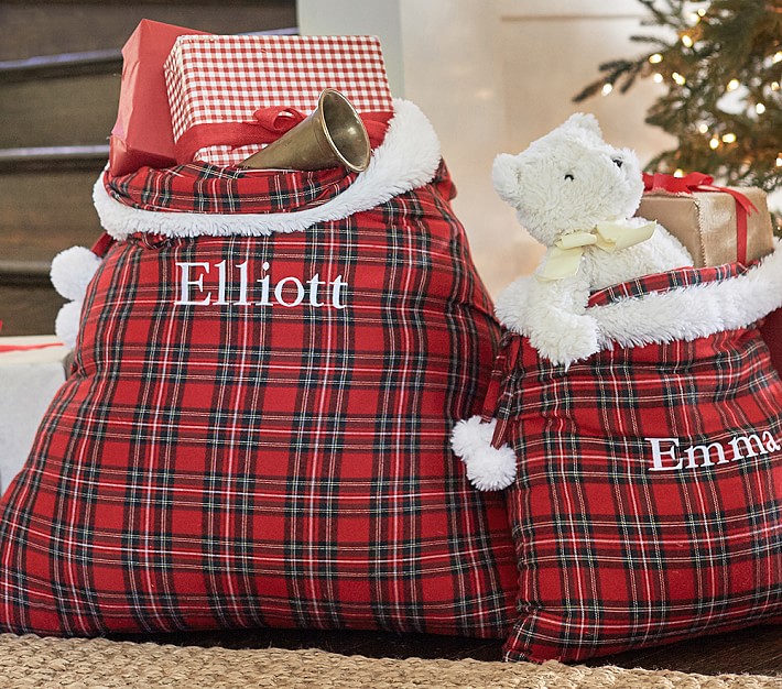 Plaid Santa Bag