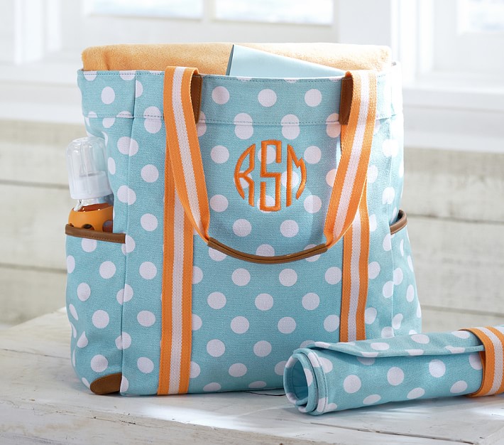 Aqua Dot Harper Tote