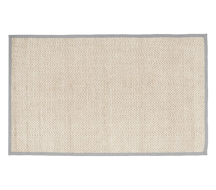 Chenille Jute Solid Border Rug - Gray