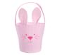 Pink Gingham Bunny Easter Bucket