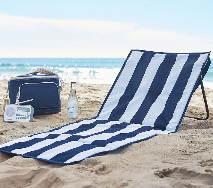 Navy Stripe Beach Lounger