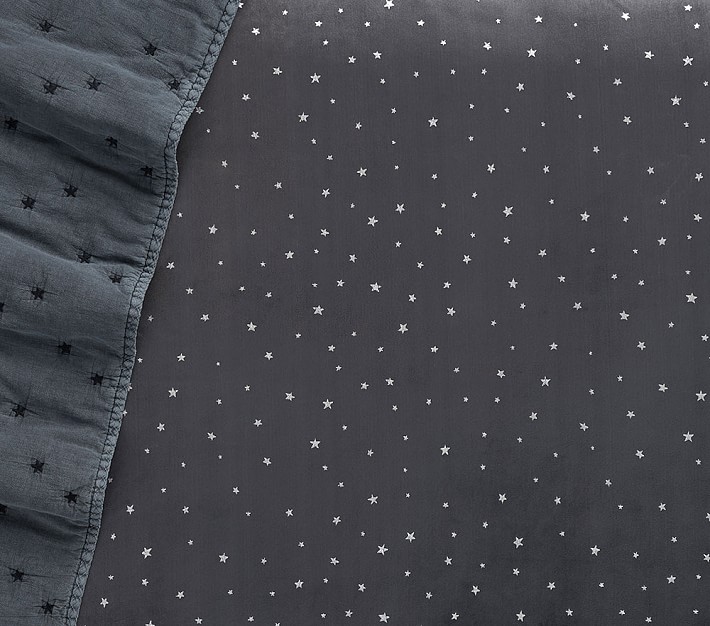 Metallic Star Chamois Crib Fitted Sheet