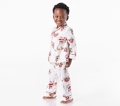 Black Santa Flannel Pajama Set