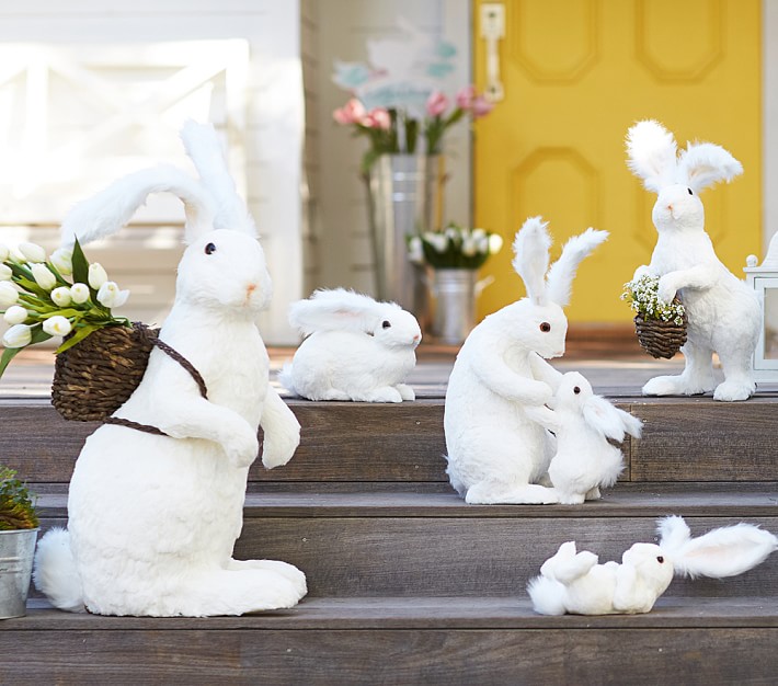 White Sisal Bunny Decor