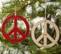 Personalized Wooden Peace Sign Ornament