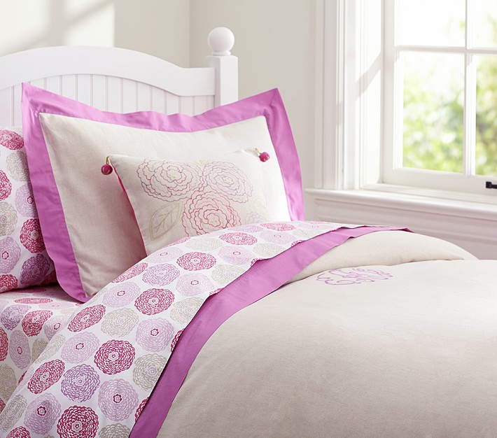 Bright Border Linen Duvet Cover &amp; Shams