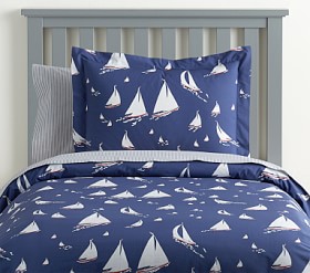 Sail Boat good Flannel Quilt Set