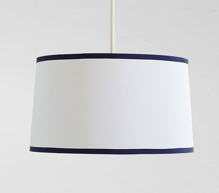 White&#47;Navy Drum Flush Mount Light