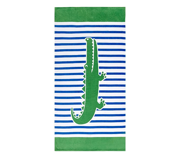 Breton Stripe Alligator Kid Beach Towel