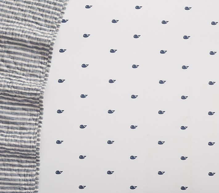 Nantucket Whale Organic Crib Fitted Sheet