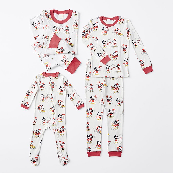 Disney Mickey Mouse Holiday Organic Cotton Family Pajama Collection Pottery Barn Kids