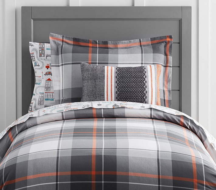 Organic Plaid Duvet Cover &amp; Shams