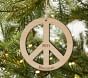 Personalized Wooden Peace Sign Ornament