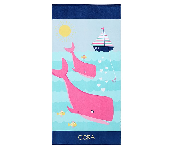 Classic Whale Kid Beach Towel Girl