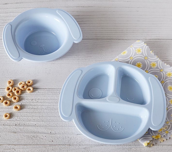 Silicone Dog Shaped Plate &#38; Bowl