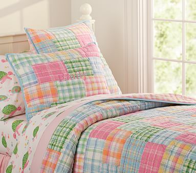 2024 Pottery Barn Kids Madras Quilt SHAMS (2) ONLY