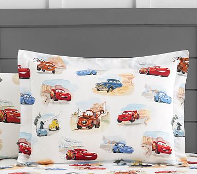 Lightning McQueen cars organic cotton sheets pottery barn queen hotsell