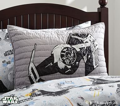 Pottery Barn Kids outlet Star Wars X-Wing Tie Fighter Queen Size Quilt+2 Shams+2 Euro