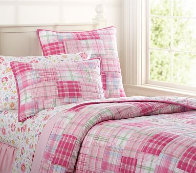 2024 Pottery Barn Kids Madras Quilt SHAMS (2) ONLY