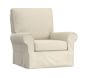 PK Comfort Grand Swivel Glider, Slipcover Basketweave Slub Oatmeal