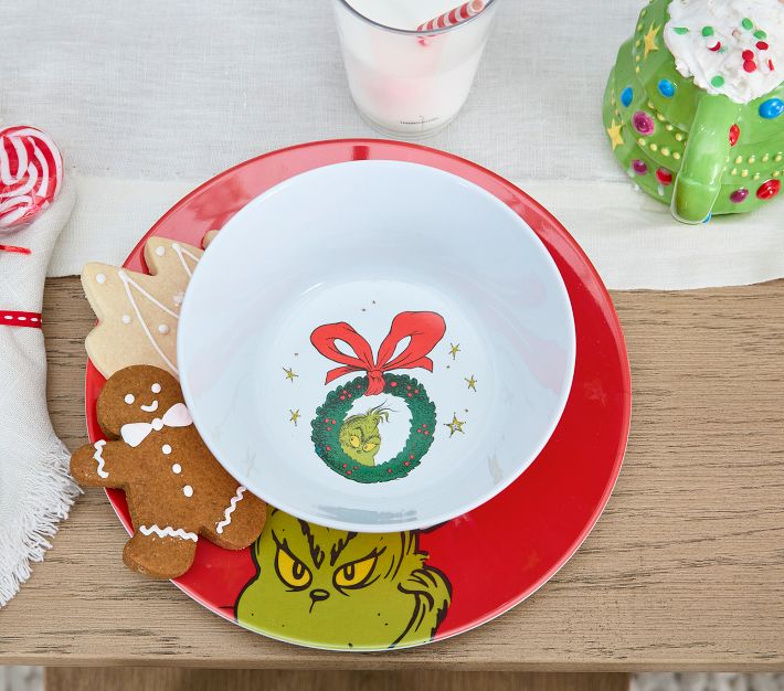 The grinch bundle plates, Large selling bowls and mug set