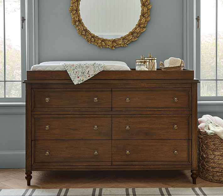 Chris Loves Julia Turned Wood Extra-Wide Dresser &amp; Topper Set (56&quot;)