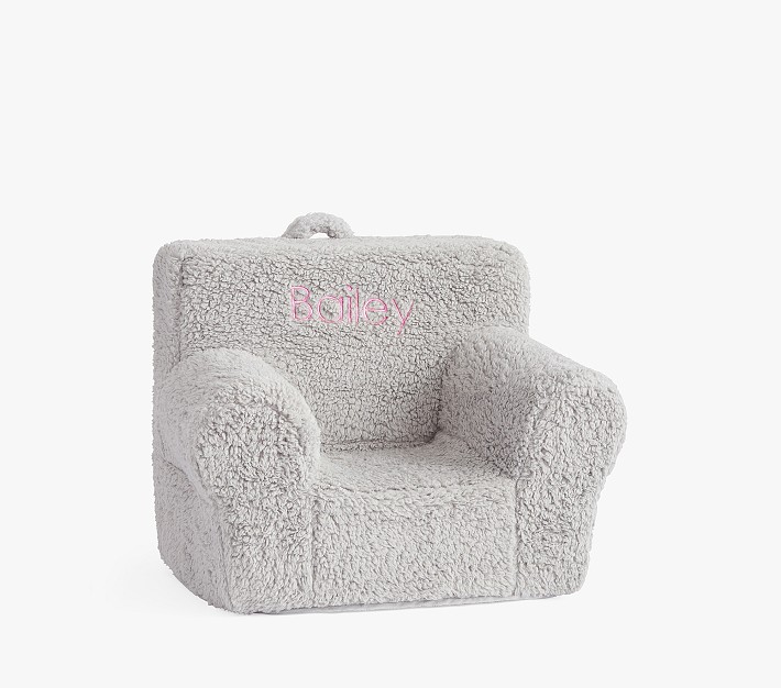 My First Gray Cozy Sherpa Anywhere Chair Toddler Armchair Pottery Barn Kids