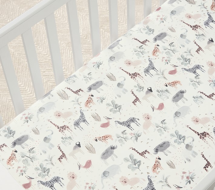 Safari Organic Cotton TENCEL&#8482; Crib Fitted Sheet