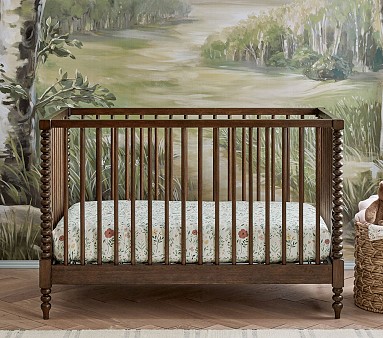 Dark walnut crib best sale