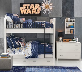 Pottery Barn Kids Star Wars Full Bed Flat Fitted Sheet fashion Pillowcase 3pc Set