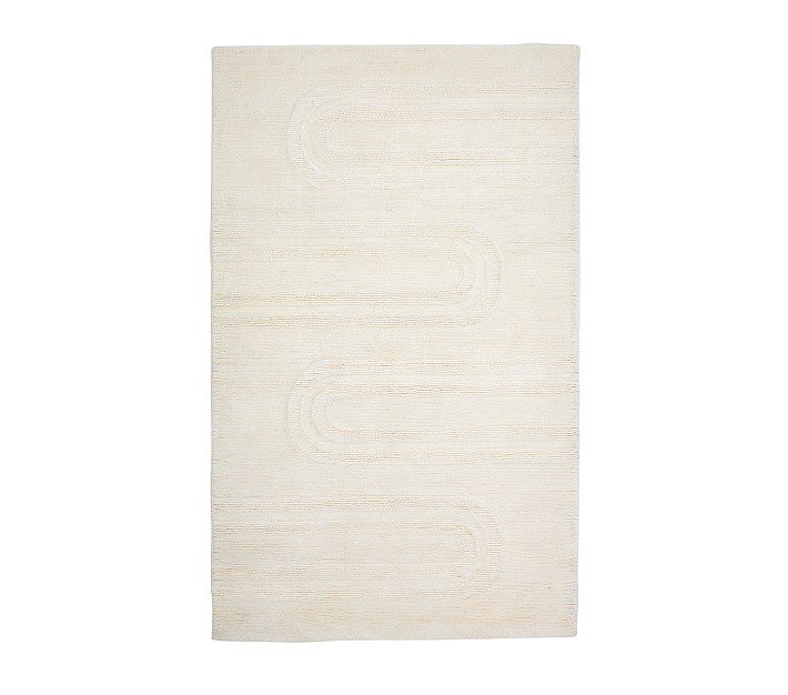 Carved Arches Natural Wool Rug