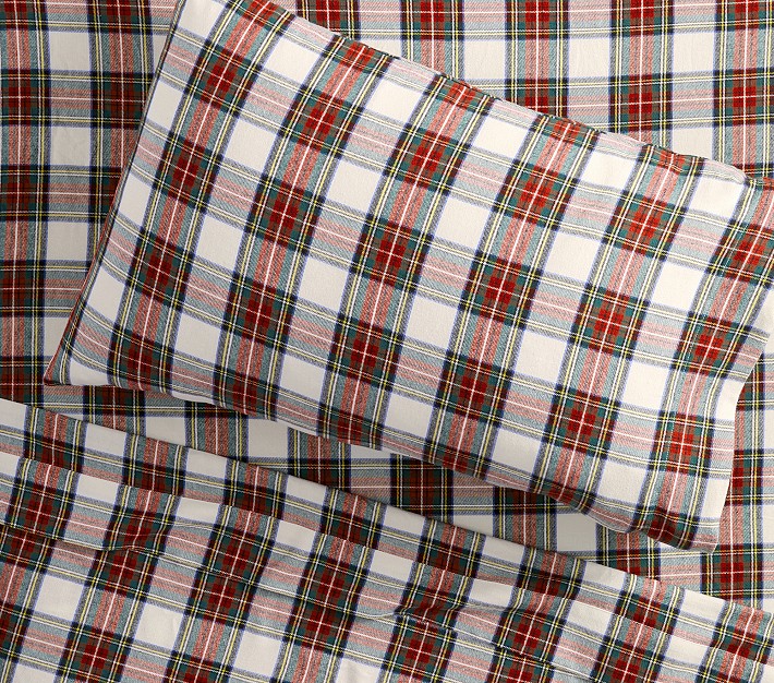 Stewart Plaid Organic Flannel Sheet Set