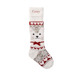 BNWT Pottery Barn Kitty Cat Crewel sale Christmas Stocking Sold Out