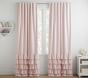 Open Box: Evelyn Linen Blend Ruffle Bottom Blackout Curtain