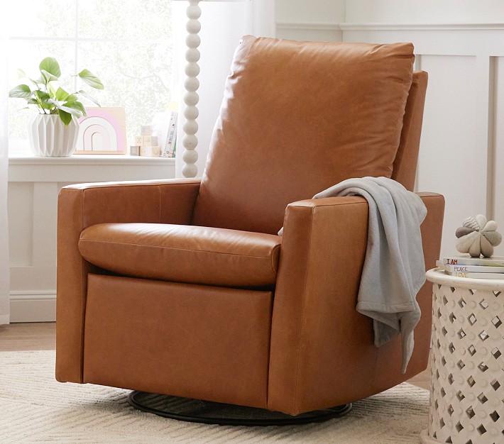 Paxton Swivel Glider Recliner, Leather