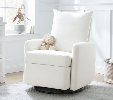 Swivel rocker recliner fashion for small spaces