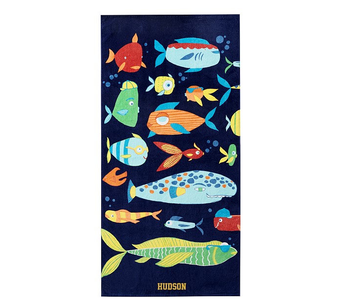 Funny Fish Kid Beach Towel 