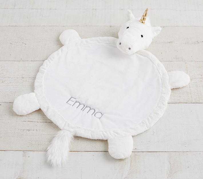 Unicorn Faux Fur Plush Play Mat