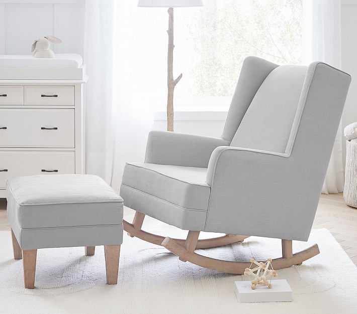 Modern Wingback Rocking Chair