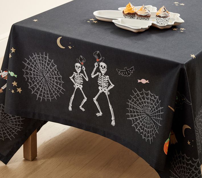 Pottery Barn selling Kids Halloween Spiderweb Tablecloth Rare Discontinued