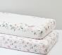 Meredith Picture Perfect &amp; Allover Floral Organic Crib Fitted Sheet Bundle - Set of 2