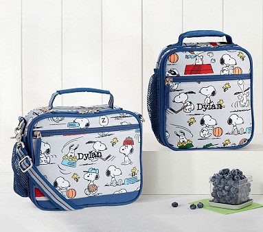 Dark Blue Grey Snoopy Kids Lunch Box Pottery Barn Kids