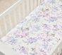 LoveShackFancy Lavender Damask Floral Organic Crib Fitted Sheet