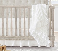 Ruffle Belgian Flax Linen Baby Quilt