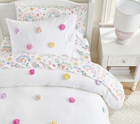 NEW Pottery store Barn Pom Pom Twin Duvet Cover