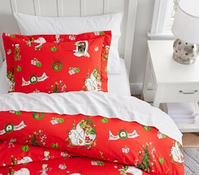 Pottery barn teen the grinch Christmas festive 2024 organic percale sheet set