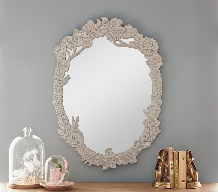 Enchanted Carved Wood Mirror (33&quot;)